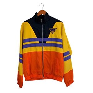 Stranger Things Palace Arcade Windbreaker Jacket Mens S Yellow Orange 80s Retro